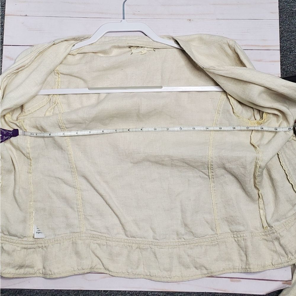 LOU & GREY jacket open front ivory cream linen waterfall XS - Picture 8 of 9